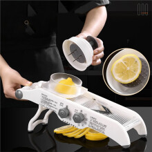 Lemon Slicer Adjustable Vegetable Food Cutter Slicing Machine Julienned with Basket Multifunctional Manual Fruit Kitchen