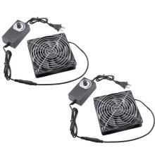 Ventilador de Refrigeración para Perrera de Mascotas de 12 cm con Flujo de Aire , Control de Velocidad, Extractor de Aire para Granja, A Enchufe