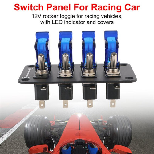 4 in 1 Racing Car  20A 12V  Panel with LED Indicator and Push Button Car  Vehicles Light Toggle