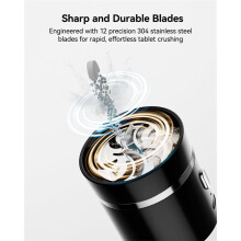 Electric Pill Crusher,Portable Cordless Pill Crusher Fine Powder for Travel,Easily Crush Pills&Vitamins for Elderly,Pets