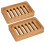 2PCS Bamboo Soap Dish Set, Self-Draining Design, Ideal for Shower, Bathroom, Kitchen Use 1