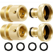 Garden Hose Quick Connectors,Duty Solid Brass 3/4 Inch GHT, Universal Leak-Proof Fittings for Water Hose Connection