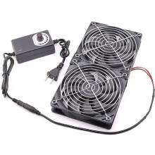 12CM Large Airflow Pet Kennel Cooling Fan Farm Speed Control Exhaust Fan B US Plug