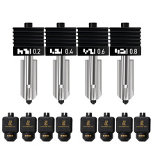 4er Set für  P2S Abnehmbarer Gehärteter Stahl Düse Hotend 3D Drucker Ersatz Hotend mit 4 Stück Silikon Socken