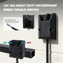 Interruptor de Alavanca 12V 30A com Painel Basculante, À Prova D'Água e Selado, para , Caminhão, Embarcação e Veículo Recreativo.