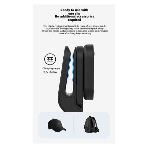 TELESIN Magnetic Quick Release Cap Hat Clip Mount Adjustable Angle for  Go Ultra Action Camera Accessory 2