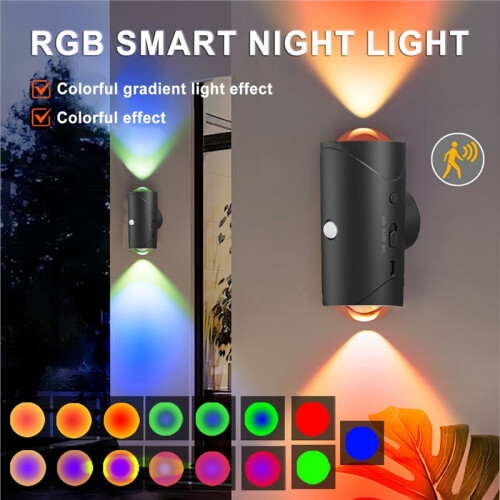Magnetic Motion Sensor  Light, LED Rechargeable Wall, RGB Gradient Ambient Light, Dimmable Indoor Light. 2
