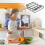Under Cabinet Chopping Board Holder - Space-Saving Kitchen Organizer with Hooks for Utensils, Tools, and Pantry Items 5