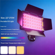Vierpagina'S Tellende RGB-Diffuser voor Invullichtfotografie, Vierkante Lichtbron, Sfeerverlichting voor Buiten, Live-Uitzendingen,