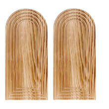 Ensemble de 2 Vases Muraux en Bois avec Herbes de la Pampa et Eucalyptus, Décoration Murale Bohème Moderne pour le Salon