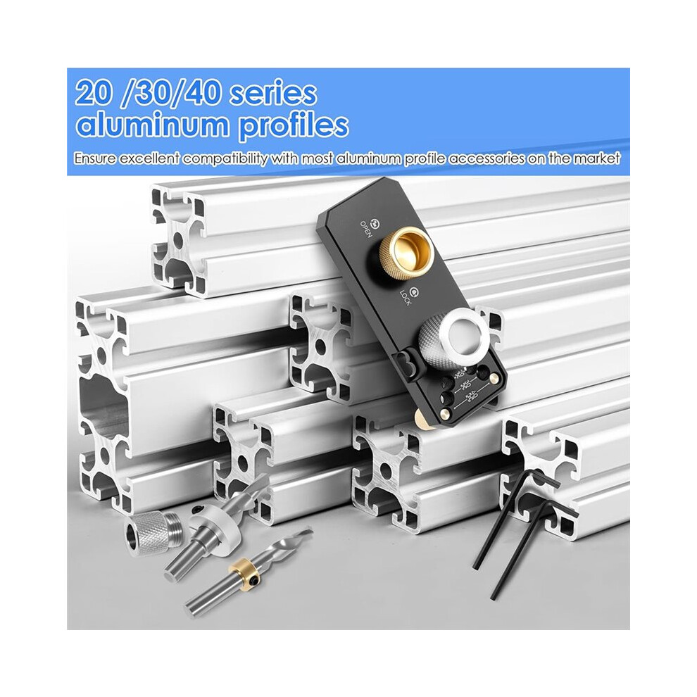 Ganwei Aluminum Profile Punching Locator Drilling Fixture Accurate Aluminum Profile Punching Auxiliary Tool 20/30/40 Mm Hole 4713427138053