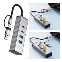 4 Port USB C USB 3.2 Hub Adapter 10Gbps Efficient for Laptops Desktops Smartphones Tablets Game Consoles Mouse Keyboard