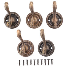5Pcs Antique Door Hanger Hooks Vintage Bathroom Wall Hanger Hats Bag Keychain Zinc Alloy Hook Coat Wall Hooks with Screws 5.4cm,Wall Hook Screw