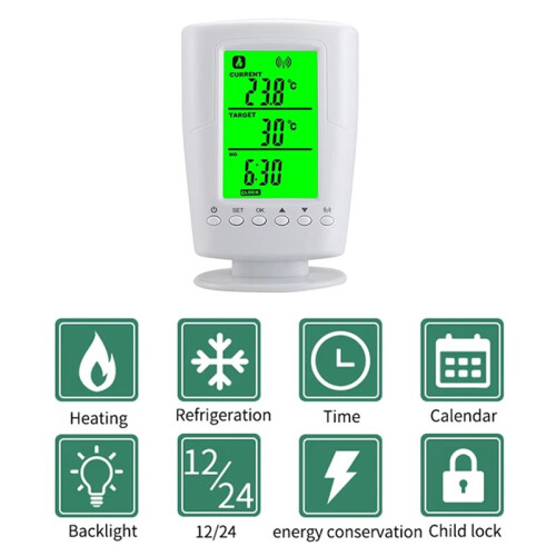 TS-2000 0-60 Temperature Control Socket Thermoregulator LCD Display Wireless Heating Cooling Program A EU Plug