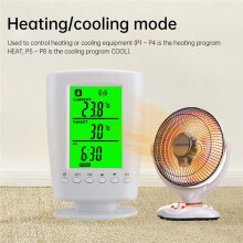 TS-2000 Prise Thermostatique de Contrôle de Température 0-60 avec Écran LCD, Sans Fil, Programme de Chauffage et de Refroidissement, A Prise UE