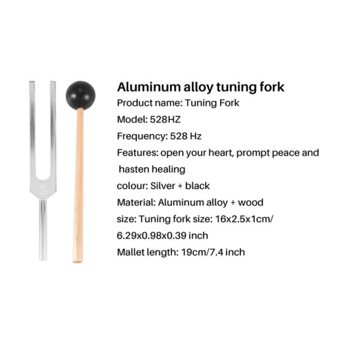 528Hz Tuning Fork with Activator and Mallet, 528Hz Tuning Fork for Healing,Sound Therapy,Keep Body 1