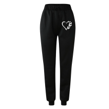 (Black, M) Women\'s High Waist Jogger Pants Loose Fit Print