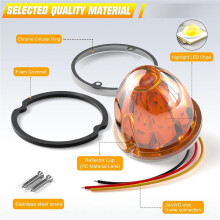 2 Stuks Amberkleurige Watermeloen LED-Stroboscoop- en Markeringslichten met Dubbele Functie voor Achterlichten, Daklampen voor Campers, Caravans,