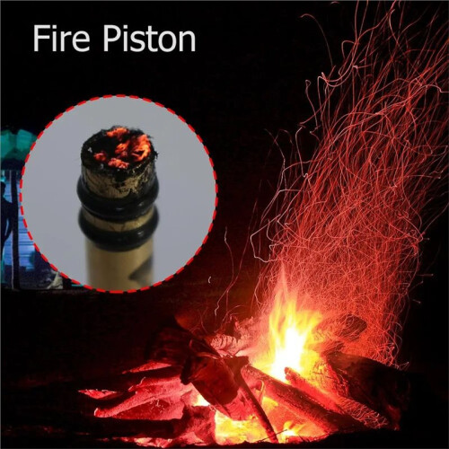 Brass Emergency Fire Tubes Practical Compression Outdoor Igniter Tube Fire Piston Survival Tool Camping Equipment 2