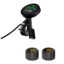 Moto TMPS Tire Pressure Monitor System with 2 External Sensors for Motorcycles with LCD Display