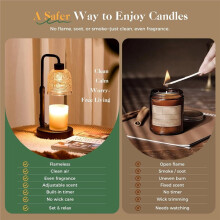 Candle Warmer Lamp with Timer Dimmer, Adjustable Height Wax Melt Warmer for Jar Candles, Safe Home Decor EU Plug