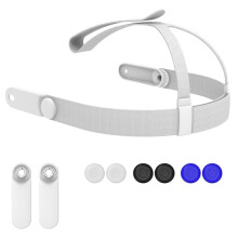 Strap Accessory for Meta Quest 2/3/3S Upgrade Adjustable Breathable Washable Headband with 3 Pairs Thumb Grip Caps