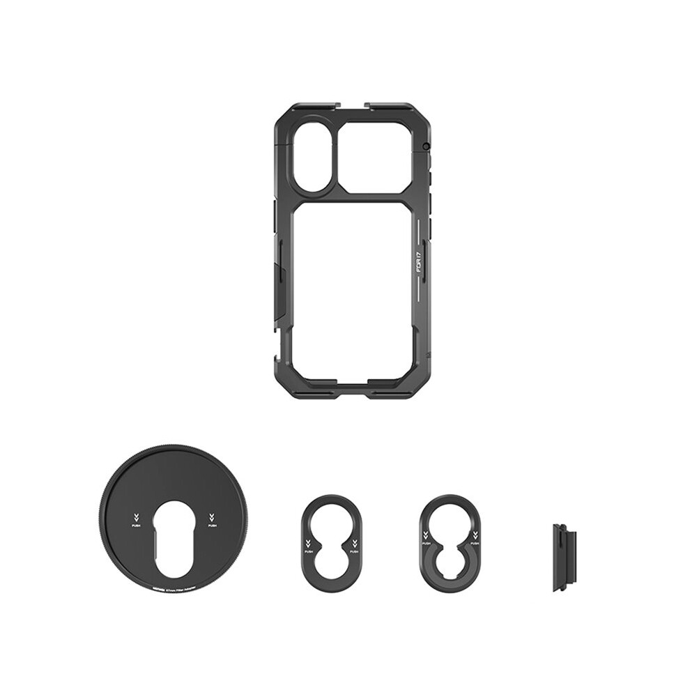 For 17 Cage Quick Release Video Rig Phone Stabilizer With 67Mm Filter Ring 17Mm Lens Backplate Tmount 4712801186246