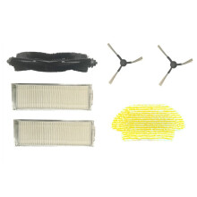 For RCV3 Vacuum Cleaner Vacuum Main Roller Brush Side Brush Filter Mop Cloth Replacement Parts 6PCS