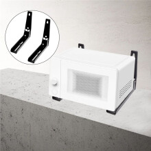 2Pcs Foldable Wall Mounted Microwave Shelf Brackets,Heavy Duty Stainless Steel Kitchen Organizer Rack Large Capacity
