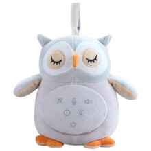 Owl Baby Sound Machine with Red Light, Rechargeable Baby Sleep Soother, 12 Soothing Sounds, Recording&Wireless Speake