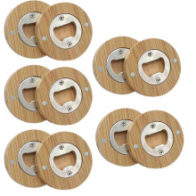 Magnetische Houten Flesopener - Gegraveerd Rond Ontwerp voor Huwelijksbedankjes en Doopcadeaus