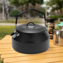 Bouilloire de Camping en Acier Inoxydable 1 L pour les Voyages en Plein Air, Cafetière Légère, Fait Bouillir L'Eau en Toute Sécurité, Noire