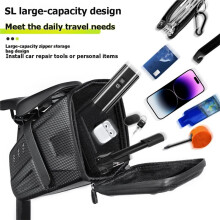 Waterproof 5L Bicycle Saddle Bag Bike Saddlebags Large Capacity Cycling Tool Holder Tail Bag with Light Bike Accessories