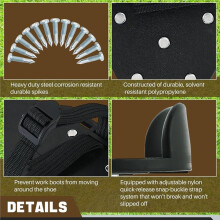 Gunite Spiked Shoes with Adjustable 4 Straps and 26 Spikes Black One Size Fits All Lawn Aerator Shoes
