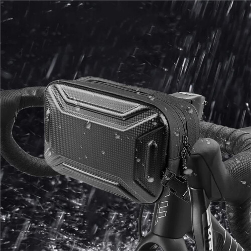 Hard Shell Bicycle Bag - Large Capacity Front Frame Storage for Mountain Bikes