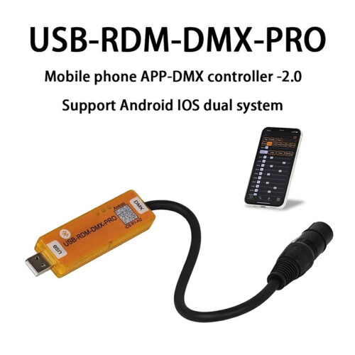 New USB-RMD-DMX2.0 Mobile App DMX RDM Dialer Stage Light Wireless DMX Controller RDM Controller for Android for IOS 1