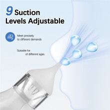 Aspiratore Nasale Elettrico per Neonati, Aspiratore Nasale Ricaricabile, 9 Livelli di Aspirazione, 2 Punte In Silicone