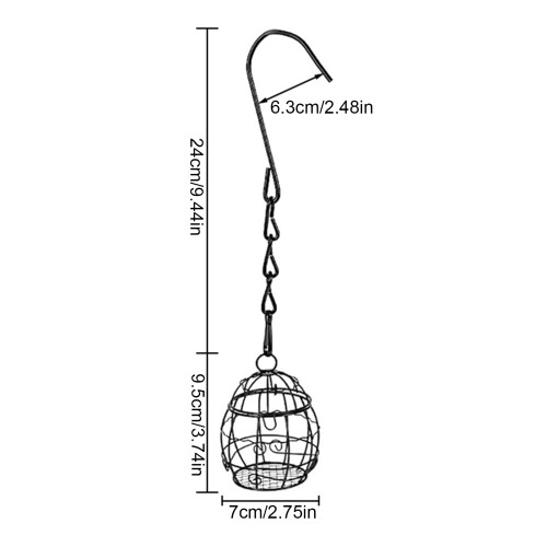 (Black) Hanging Bird Feeder with S-hooks for Garden 2