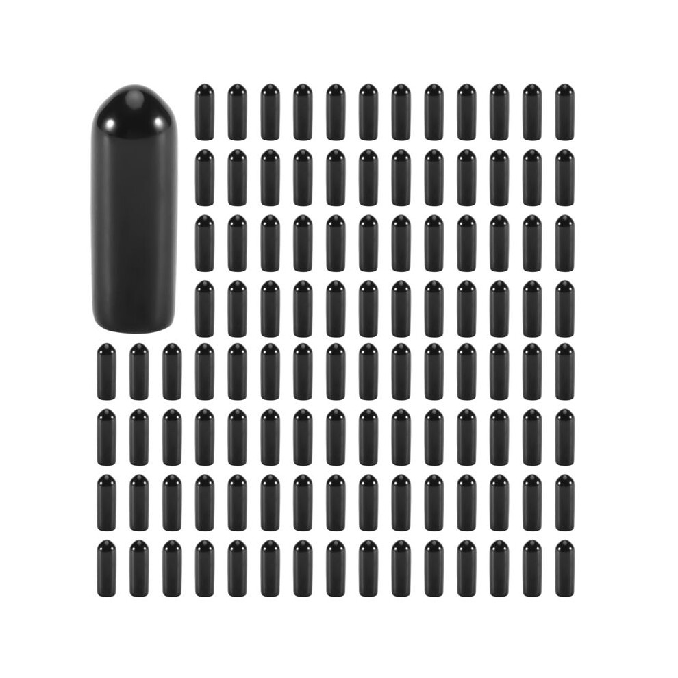 400Pcs Rubber End Caps 4Mm Id Pvc Round Tube Bolt Cap Cover Screw Thread Protectors Black 6031061450163