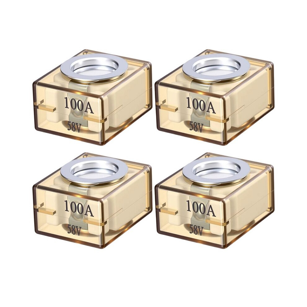 4 Pack 100A Marine Rated Battery Fuse Mrbf, 58V Max Ip66 Waterproof Terminal Fuses For Automobiles Rvs Boats 4711087668576