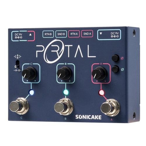 SONICAKE QDS-06 Portal Active Signal Mixer, Analog  Selector, ABY&FX Loop 3 Channels Multi Effects Pedal Footswitch