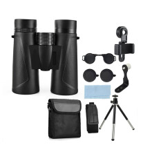 Adults Binoculars 12x42 Compact Bird Watching Binocular BAK4 Prism Waterproof HD Binocular for Travel Stargazing Black