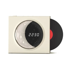 Home Gadgets Vinyl Record Player Wireless Speaker Moon Ambient Lights CD Playing Speaker with Night Light Clock