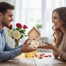 4 Stück 3,9 X 2 Zoll Große, Unbehandelte Herz-Holzkästchen zum Bemalen, Unbehandelte Herz-Schmuckkästchen Zur Aufbewahrung Am Valentinstag