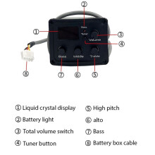 3-Band EQ Equalizer Tuner System with LCD Display Small Guitar Equalizer Ukelele Piezo Pickup Preamp