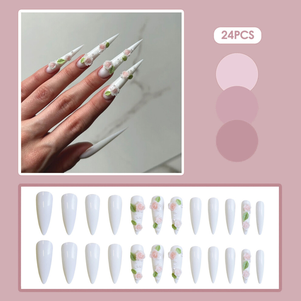 Reach-Tools Pearl White Press-On Nails For Women - Odorless