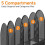 5-Section Desk File Organizer, Metal Mesh Folder Organizer for Documents, Mail & Office Papers 5