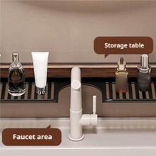 1PCS Bathroom Suction Cup Sink Shelf over Faucet Sink Rack Organizer Shelf Wall-Mounted No-Punch Storage Shelf B