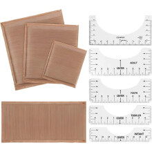 Heat Press and Pads Kit, 9-Pack with Multi-Size Pressing & Shirt Ruler, Essential Heat Press Accessories for DIY