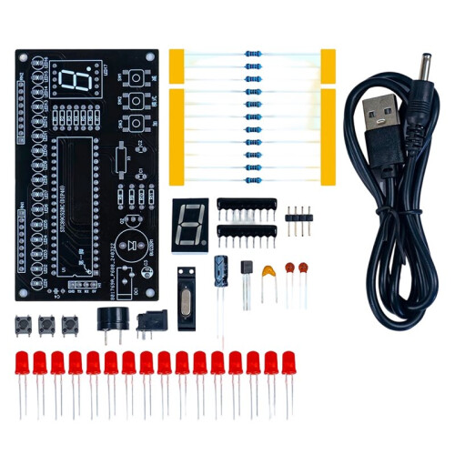 Adjustable Speed Music Flowing Light Kit, DIY Electronic Soldering Training Set, Microcontroller LED Circuit Board